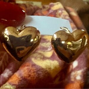 18K Yellow Gold Plated Heart Earrings 🆕